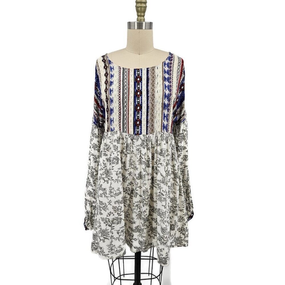 NWOT Sunday in Brooklyn Sweetbrier Tunic Womens XL Rayon Floral Long Sleeve